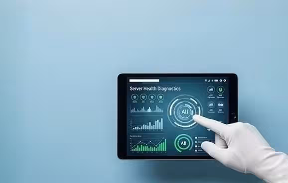 Expert server health diagnostics on a tablet